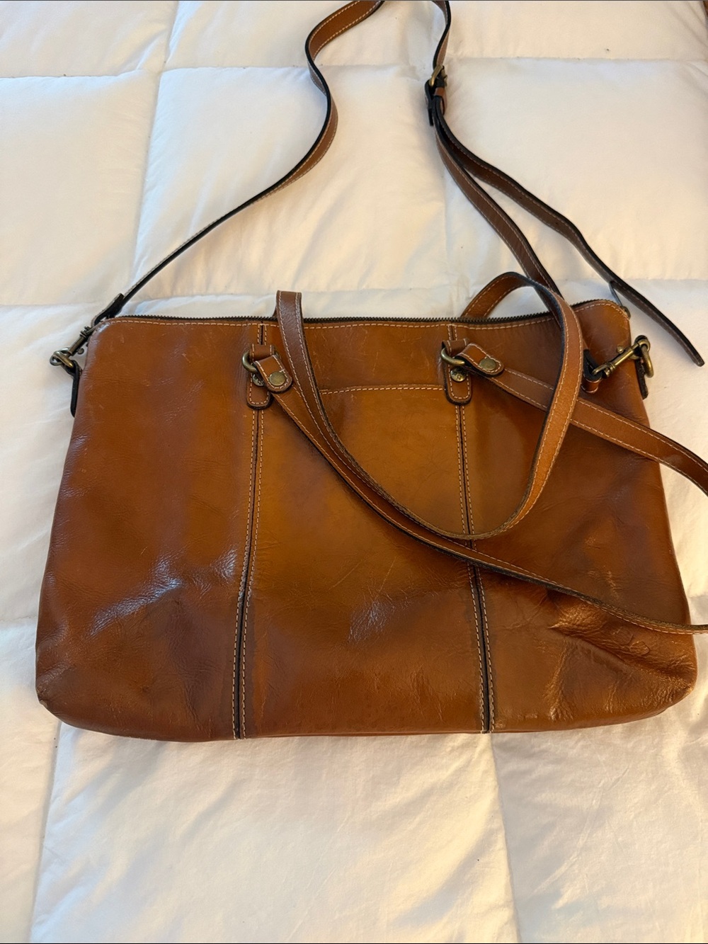 Patricia Nash vintage Brown Leather Shoulder Bag